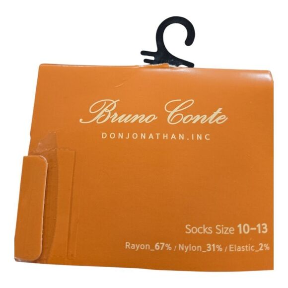 BRUNO CONTE MEN'S TAUPE SILKY DRESS SOCK FASHION COLORS. BCS2004. - Picture 4 of 4